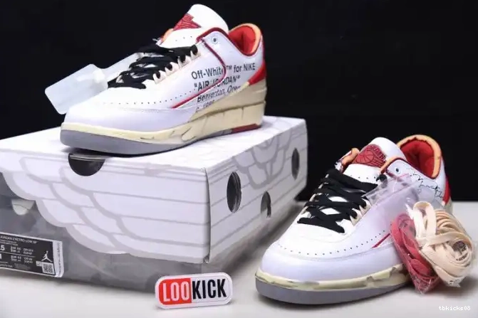 Reps TBkick DJ4375-106 Off-White 2 Low Retro White Red SP Jordan 0407